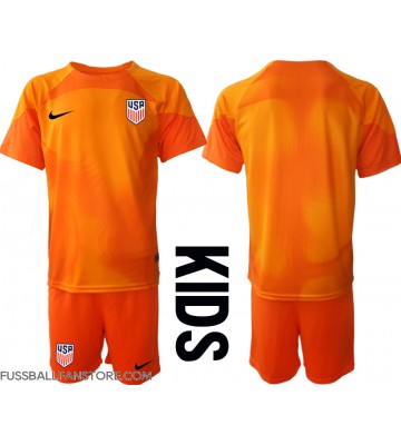 Vereinigte Staaten Torwart Replik Heimtrikot Kinder WM 2022 Kurzarm (+ Kurze Hosen)